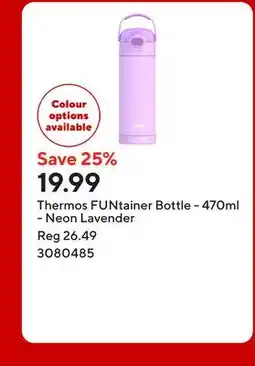 Staples Thermos FUNtainer Bottle - 470ml - Neon Lavender offer