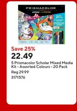 Staples 5 Prismacolor Scholar Mixed Media Kit - Assorted Colours offer