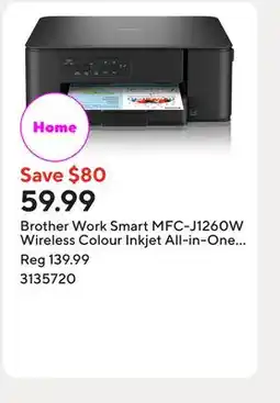 Staples Brother Work Smart MFC-J1260W Wireless Colour Inkjet All-in-One Printer offer