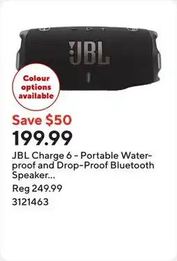 Staples JBL Charge 6 - Portable Waterproof and Drop-Proof Bluetooth Speaker - Black offer