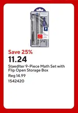 Staples Staedlter 9-Piece Math Set with Flip Open Storage Box offer