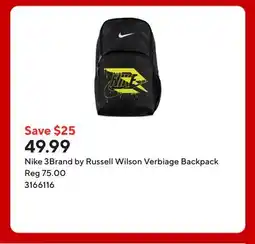 Staples Nike 3Brand by Russell Wilson Verbiage Backpack offer