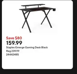 Staples Staples Emerge Gaming Desk Black offer