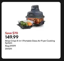 Staples Ninja Crispi 4-in-1 Portable Glass Air Fryer Cooking System offer