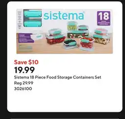 Staples Sistema 18 Piece Food Storage Containers Set offer