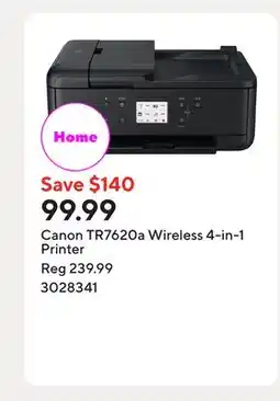Staples Canon TR7620a Wireless 4-in-1 Printer offer