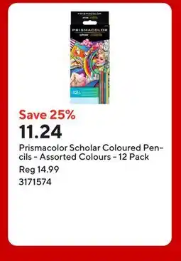 Staples Prismacolor Scholar Coloured Pencils - Assorted Colours offer