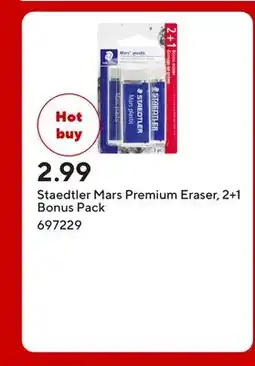 Staples Staedtler Mars Premium Eraser, 2+1 Bonus Pack offer