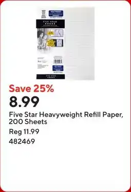 Staples Five Star Heavyweight Refill Paper, 200 Sheets offer