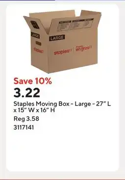 Staples Staples Moving Box - Large - 27 L x 15 W x 16 H offer