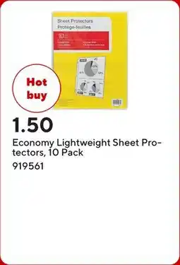 Staples Economy Lightweight Sheet Protectors offer