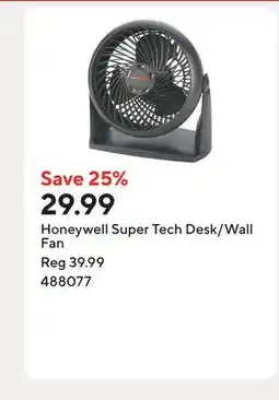 Staples Honeywell Super Tech Desk/Wall Fan offer