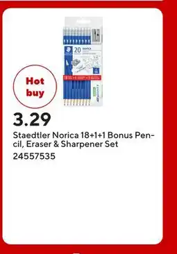 Staples Staedtler Norica 18+1+1 Bonus Pencil, Eraser & Sharpener Set offer