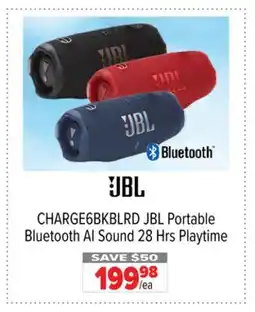 2001 Audio Video CHARGE6BKBLRD JBL Portable Bluetooth AI Sound 28 Hrs Playtime offer