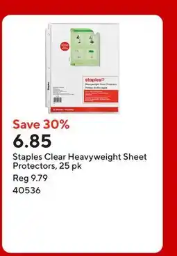 Staples Staples Clear Heavyweight Sheet Protectors offer