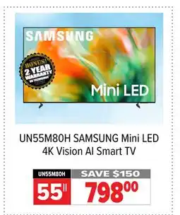 2001 Audio Video UN55M80H 55 SAMSUNG Mini LED 4K Vision AI Smart TV offer