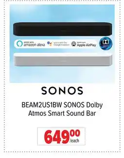 2001 Audio Video BEAM2US1BW SONOS Dolby Atmos Smart Sound Bar offer
