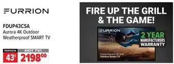 2001 Audio Video FDUP43CSA 43 FURRION Aurora 4K Outdoor Weatherproof SMART TV offer