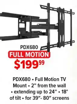 2001 Audio Video PDX680 Full Motion TV Mount offer