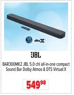 2001 Audio Video BAR300MK2 JBL 5.0 chl all-in-one compact Sound Bar Dolby Atmos & DTS Virtual:X offer