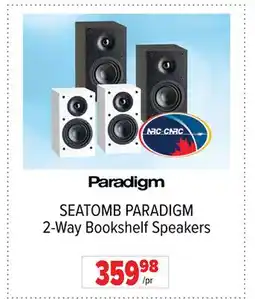 2001 Audio Video SEATOMB PARADIGM 2-Way Bookshelf Speakers offer