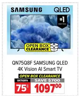 2001 Audio Video QN75Q8F 75 SAMSUNG QLED 4K Vision AI Smart TV offer
