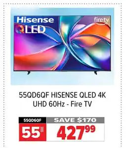 2001 Audio Video 55QD6QF 55 HISENSE QLED 4K UHD 60Hz - Fire TV offer