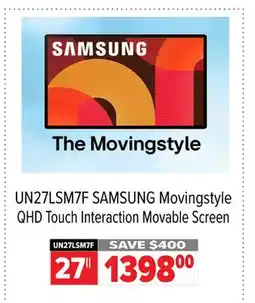 2001 Audio Video UN27LSM7F 27 SAMSUNG Movingstyle QHD Touch Interaction Movable Screen offer