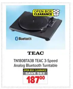 2001 Audio Video TN180BTA3B TEAC 3-Speed Analog Bluetooth Turntable offer