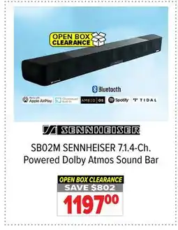 2001 Audio Video SB02M SENNHEISER 7.1.4-Ch. Powered Dolby Atmos Sound Bar offer