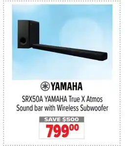 2001 Audio Video SRX50A YAMAHA True X Atmos Sound bar with Wireless Subwoofer offer