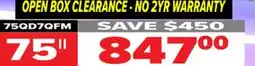 2001 Audio Video 75QD7QFM Hisense QLED Mini-LED offer