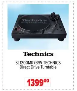 2001 Audio Video SL1200MK7B/W TECHNICS Direct Drive Turntable offer