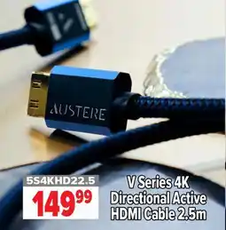2001 Audio Video V Series 4K Directional Active HDMI Cable 2.5m offer