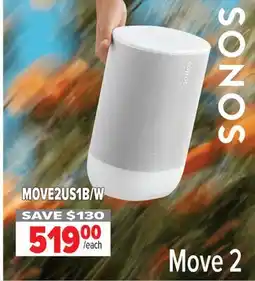 2001 Audio Video MOVE2US1B/W SONOS Move 2 offer