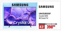 2001 Audio Video UN43U8000F SAMSUNG Crystal UHD 4K Smart TV offer