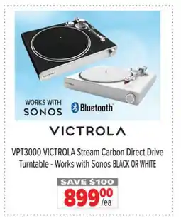 2001 Audio Video VPT3000 VICTROLA Stream Carbon Direct Drive Turntable offer