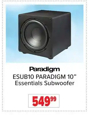 2001 Audio Video ESUB10 PARADIGM 10 Essentials Subwoofer offer