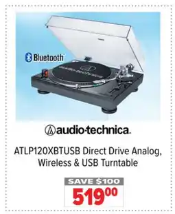 2001 Audio Video ATLP120XBTUSB Audio-Technica Direct Drive Analog, Wireless & USB Turntable offer
