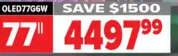 2001 Audio Video OLED77G6W 77 LG OLED evo AI G6 4K Smart TV 2026 offer