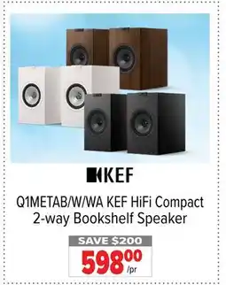 2001 Audio Video Q1METAB/W/WA KEF HiFi Compact 2-way Bookshelf Speaker offer
