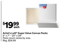 Michaels Artist's Loft Super Value Canvas Packs offer