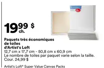 Michaels Paquets très économiques de toiles d'Artist's Loft offer