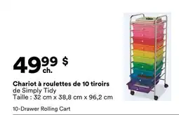 Michaels Chariot à roulettes de 10 tiroirs de Simply Tidy offer