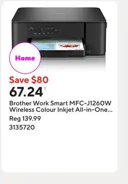 Staples Brother Work Smart MFC-J1260W Wireless Colour Inkjet All-in-One Printer offer