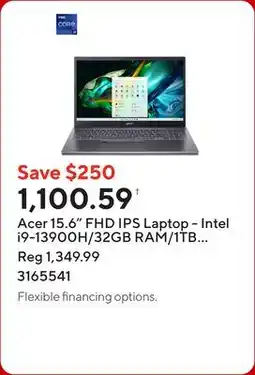Staples Acer 15.6 FHD IPS Laptop - Intel i9-13900H/32GB RAM/1TB SSD/Windows 11 offer