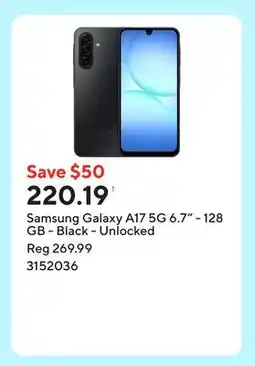 Staples Samsung Galaxy A17 5G 6.7 - 128 GB - Black - Unlocked offer