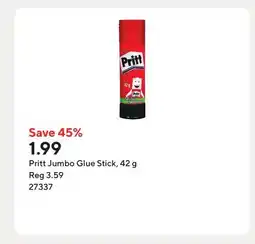 Staples Pritt Jumbo Glue Stick offer