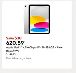 Staples Apple iPad 11 - A16 Chip - Wi-Fi - 128 GB - Silver offer