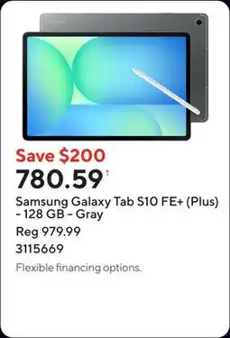 Staples Samsung Galaxy Tab S10 FE+ (Plus) - 128 GB - Gray offer